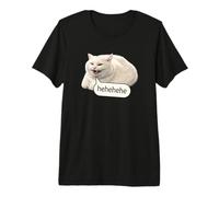 Funny Cheesy Cat Smile Meme Silly Weird Chubby Cat Face Camiseta Premium