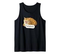 Funny Cheesy Cat Smile Meme Silly Weird Chubby Cat Face Camiseta sin Mangas