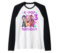 Funny Chibi KPOP Girl It's My 3rd Birthday Camiseta Manga Raglan