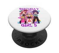 Funny Chibi KPOP Girl It's My 5th Birthday PopSockets PopGrip Adhesivo