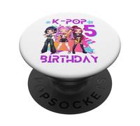 Funny Chibi KPOP Girl It's My 5th Birthday PopSockets PopGrip Adhesivo