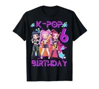 Funny Chibi KPOP Girl It's My 6th Birthday Camiseta