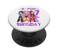Funny Chibi KPOP Girl It's My 7th Birthday PopSockets PopGrip Adhesivo