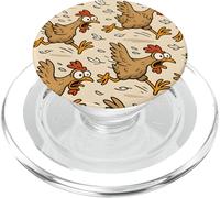 Funny Chicken Cartoon Running Screaming Meme Art PopSockets PopGrip para MagSafe