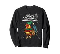 Funny Chicken Christmas Lights Farm Animal Cute Xmas Holiday Sudadera
