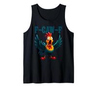 Funny Chicken F-Caw-F Qué El Heli Gallo Humor Meme Camiseta sin Mangas