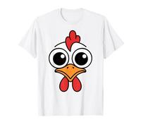 Funny Chicken Face Big Eyes Cartoon Rooster Kawaii Camiseta
