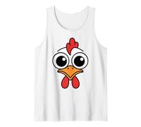 Funny Chicken Face Big Eyes Cartoon Rooster Kawaii Camiseta sin Mangas