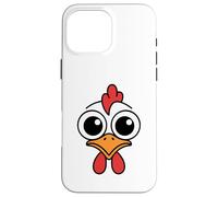 Funny Chicken Face Big Eyes Cartoon Rooster Kawaii Carcasa para iPhone 16 Pro MAX