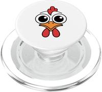 Funny Chicken Face Big Eyes Cartoon Rooster Kawaii PopSockets PopGrip para MagSafe