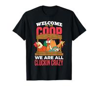 Funny Chicken Farmer Bienvenido a Coop Cluckin Crazy Poultry Camiseta