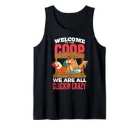 Funny Chicken Farmer Bienvenido a Coop Cluckin Crazy Poultry Camiseta sin Mangas