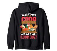Funny Chicken Farmer Bienvenido a Coop Cluckin Crazy Poultry Sudadera con Capucha