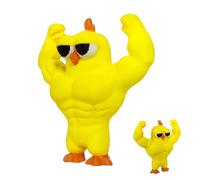 Funny Chicken Figurine, Muscular Desk Collectible Ornament, Decorative with Painted Feature, Lightweight Resin Sculpture Sturdy Build, Office Accessory with Quirky, Gift Item for Birthday Holiday