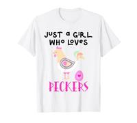 Funny Chicken Mom Just a Girl Who Loves Peckers Chicken Mama Camiseta