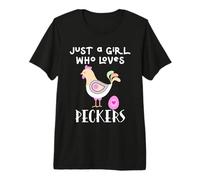 Funny Chicken Mom Just a Girl Who Loves Peckers Chicken Mama Camiseta Premium