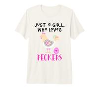 Funny Chicken Mom Just a Girl Who Loves Peckers Chicken Mama Camiseta Premium