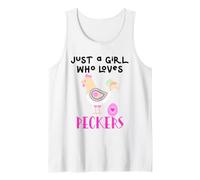 Funny Chicken Mom Just a Girl Who Loves Peckers Chicken Mama Camiseta sin Mangas