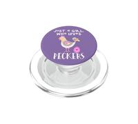 Funny Chicken Mom Just a Girl Who Loves Peckers Chicken Mama PopSockets PopGrip para MagSafe