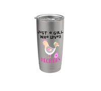 Funny Chicken Mom Just a Girl Who Loves Peckers Chicken Mama Vaso térmico de acero inoxidable de doble pared