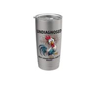 Funny Chicken Mom Women Undiagnosed But Something Aint Right Vaso térmico de acero inoxidable de doble pared
