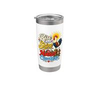 Funny Chicken Rise and Shine Madre Clucker Vaso térmico de acero inoxidable de doble pared
