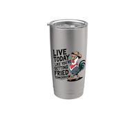 Funny Chicken vive hoy como si estuvieras frito mañana Vaso térmico de acero inoxidable de doble pared
