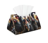 Funny Chickens - Funda larga para caja de pañuelos de piel sintética, elegante dispensador de pañuelos para baño, sala de estar, oficina, dormitorio, uso en coche