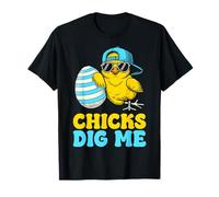 Funny Chicks Dig Me para hombres, niños y niños pequeños, feliz Pascua Camiseta