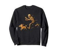 Funny Chihuahua Halloween Steal Bone Skeleton Chase Spooky Sudadera
