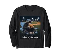 Funny Chimpancee Baseball I Live Here Now Manga Larga