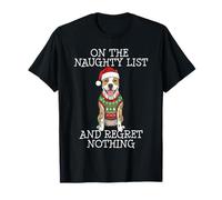 Funny Christmas American Staffordshire Terrier Naughty List Camiseta