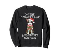 Funny Christmas Boston Terrier Naughty List Sudadera