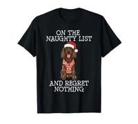 Funny Christmas Boykin Spaniel Naughty List Camiseta