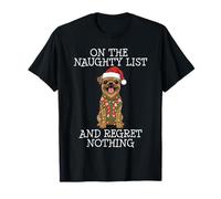 Funny Christmas Brussels Griffon Naughty List Camiseta