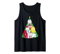 Funny Christmas Cats Tree, Xmas New Year Holiday Present Camiseta sin Mangas