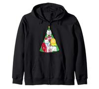 Funny Christmas Cats Tree, Xmas New Year Holiday Present Sudadera con Capucha