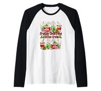 Funny Christmas Coffee Friday Shopping Crew For Coffee Lover Camiseta Manga Raglan