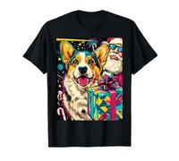 Funny Christmas Corgi Selfie with Santa Xmas Camiseta