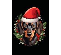 Funny Christmas Dachshund: Blank Lined Dachshund Journal/Notebook