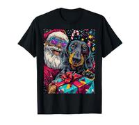 Funny Christmas Dachshund Selfie with Santa Xmas Camiseta