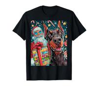 Funny Christmas Doberman Pinscher Selfie with Santa Xmas Camiseta