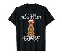 Funny Christmas Dogue de Bordeaux Naughty List Camiseta