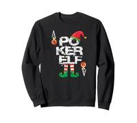 Funny Christmas Elf Poker Design :-: Grunge Aces Style Sudadera