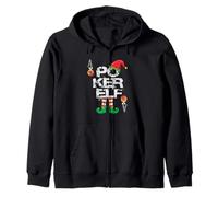 Funny Christmas Elf Poker Design :-: Grunge Aces Style Sudadera con Capucha