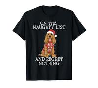 Funny Christmas English Cocker Spaniel Naughty List Camiseta