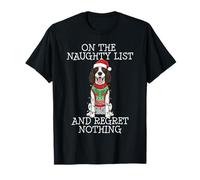 Funny Christmas English Springer Spaniel Naughty List Camiseta