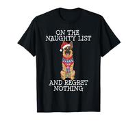 Funny Christmas German Shepherd Dog Naughty List Camiseta