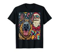 Funny Christmas German Shepherd Selfie with Santa Xmas Camiseta