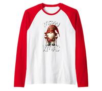 Funny Christmas GNOME Dad Graphic with Broken Leg Merry Xmas Camiseta Manga Raglan